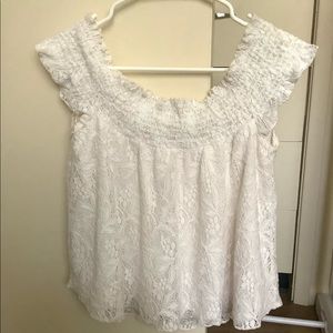 White Off-shoulder Crop Top